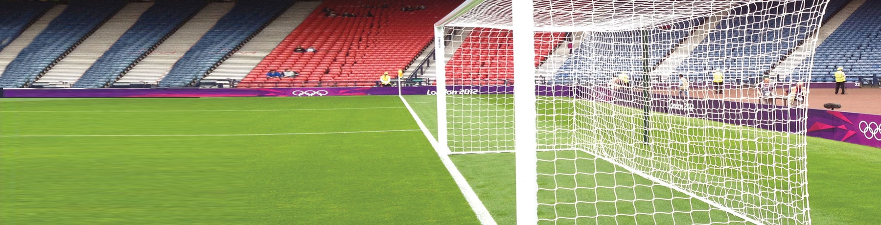 Stadium Football Goal Nets - Pair [11x Striped & Coloured Options]